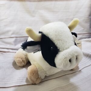 Mary Meyer Tender Toys Cow Plush Hand Puppet 11 Inch 80s Black White With Tag